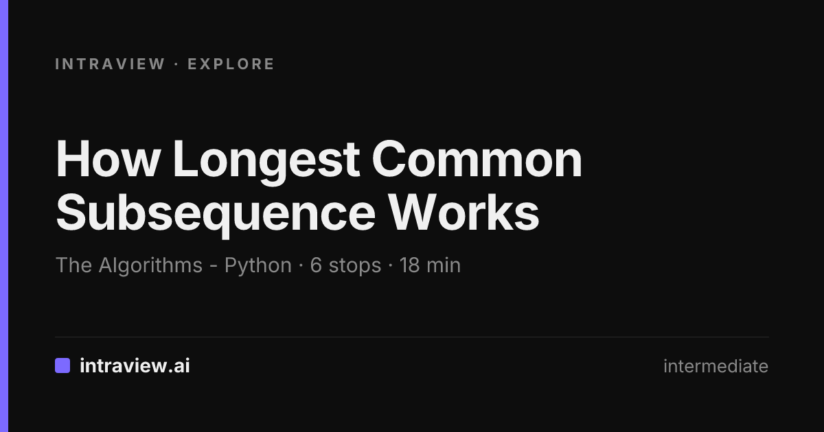 How Longest Common Subsequence Works - Intraview Explore