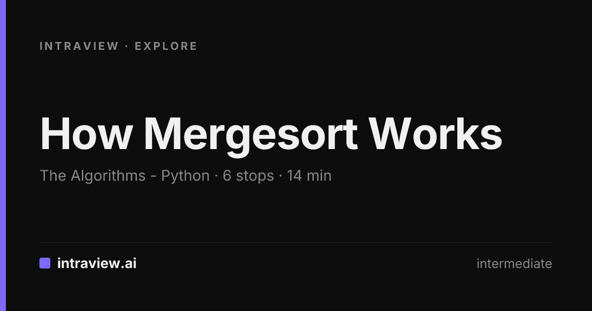 How Mergesort Works - Intraview Explore