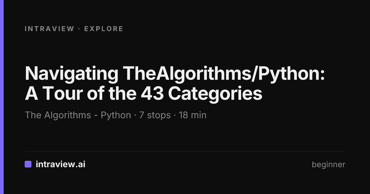 Navigating TheAlgorithms/Python: A Tour of the 43 Categories ...