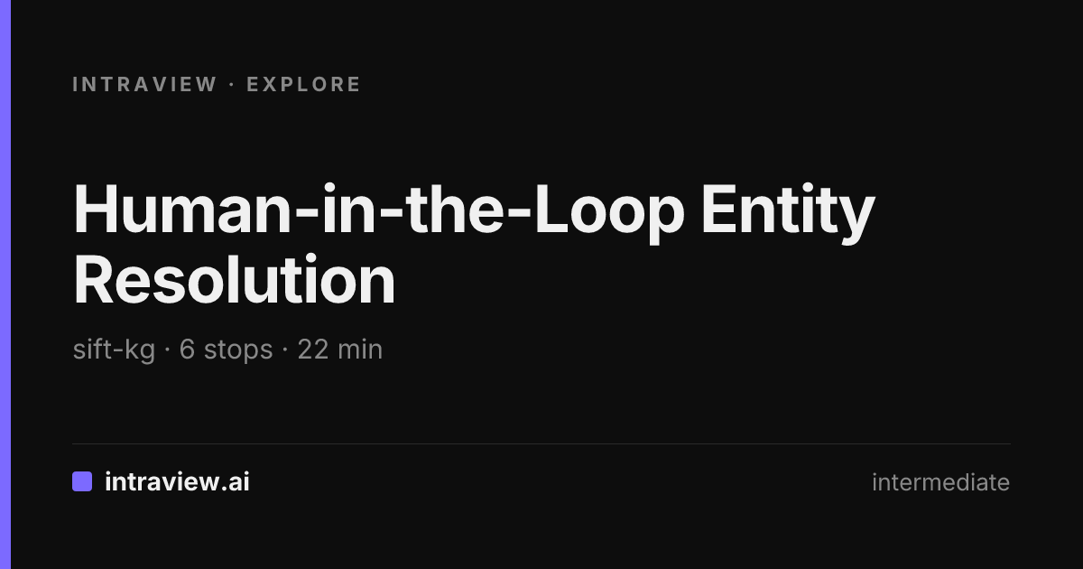 Human-in-the-Loop Entity Resolution - Intraview Explore